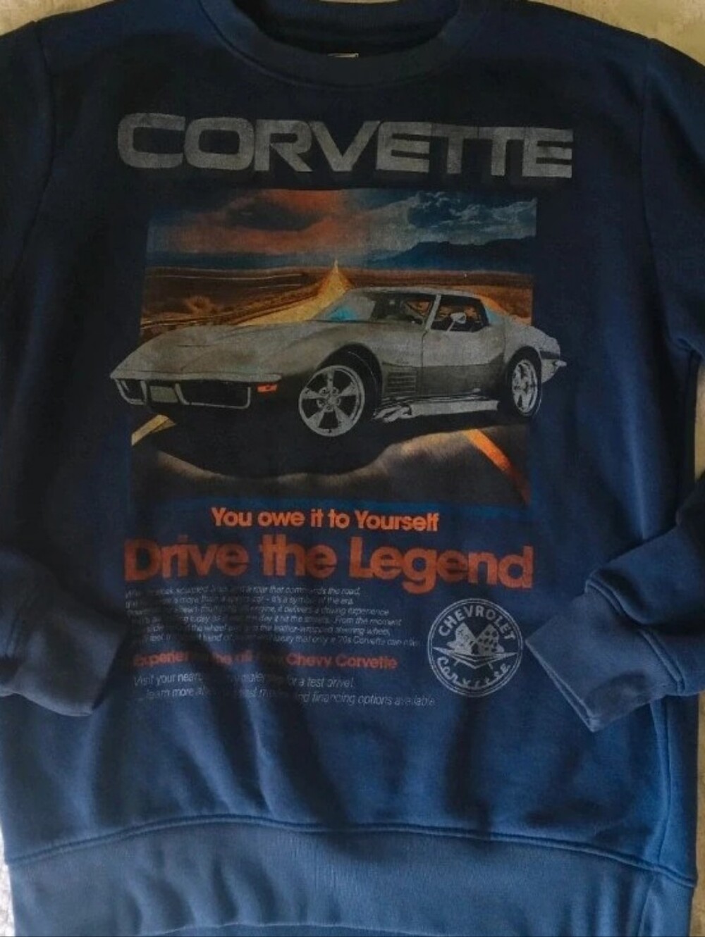 Chevy Corvette Sweatshirt Size Small